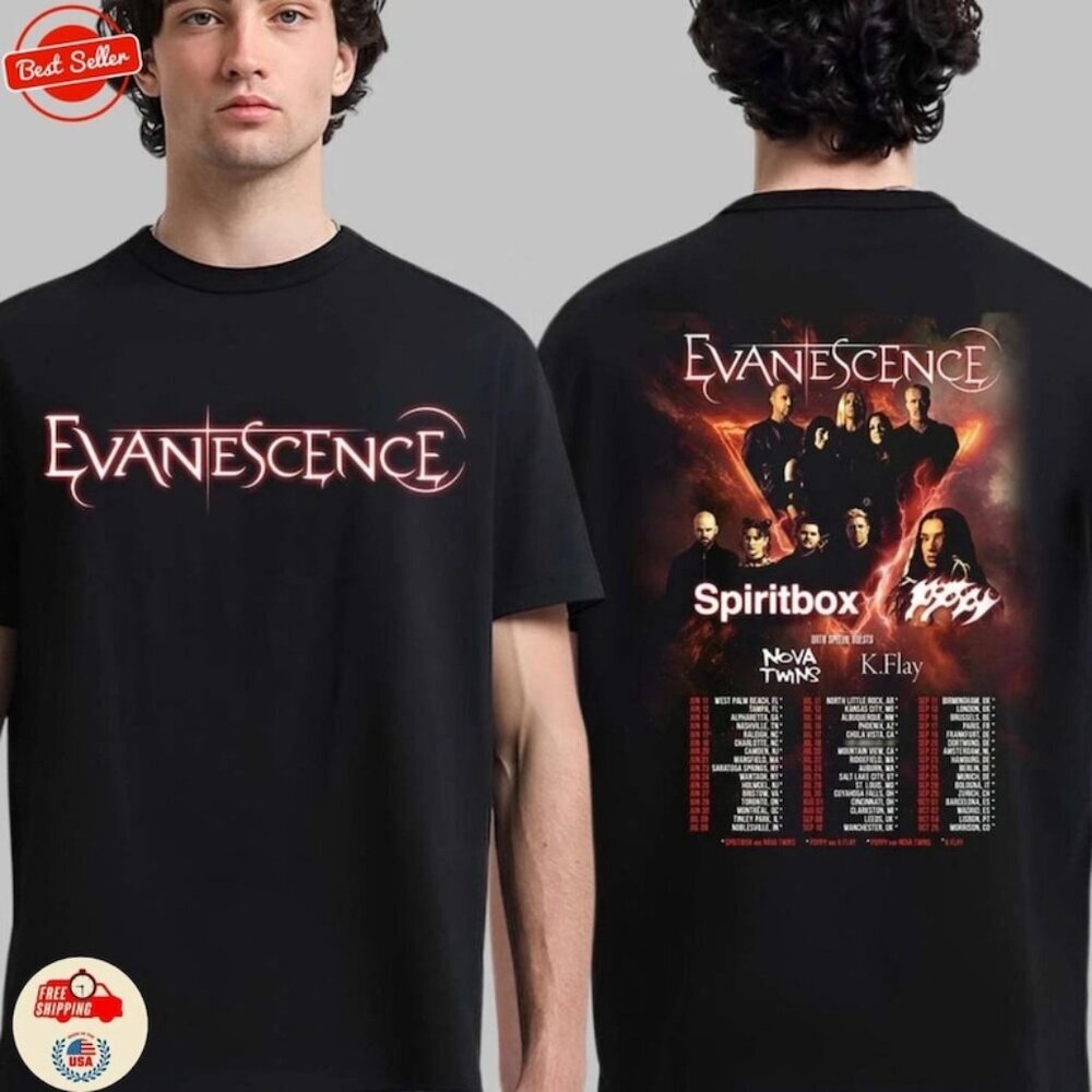 Evanescence 2026 North America Tour T-Shirt, Alternative Rock Band Concert 90